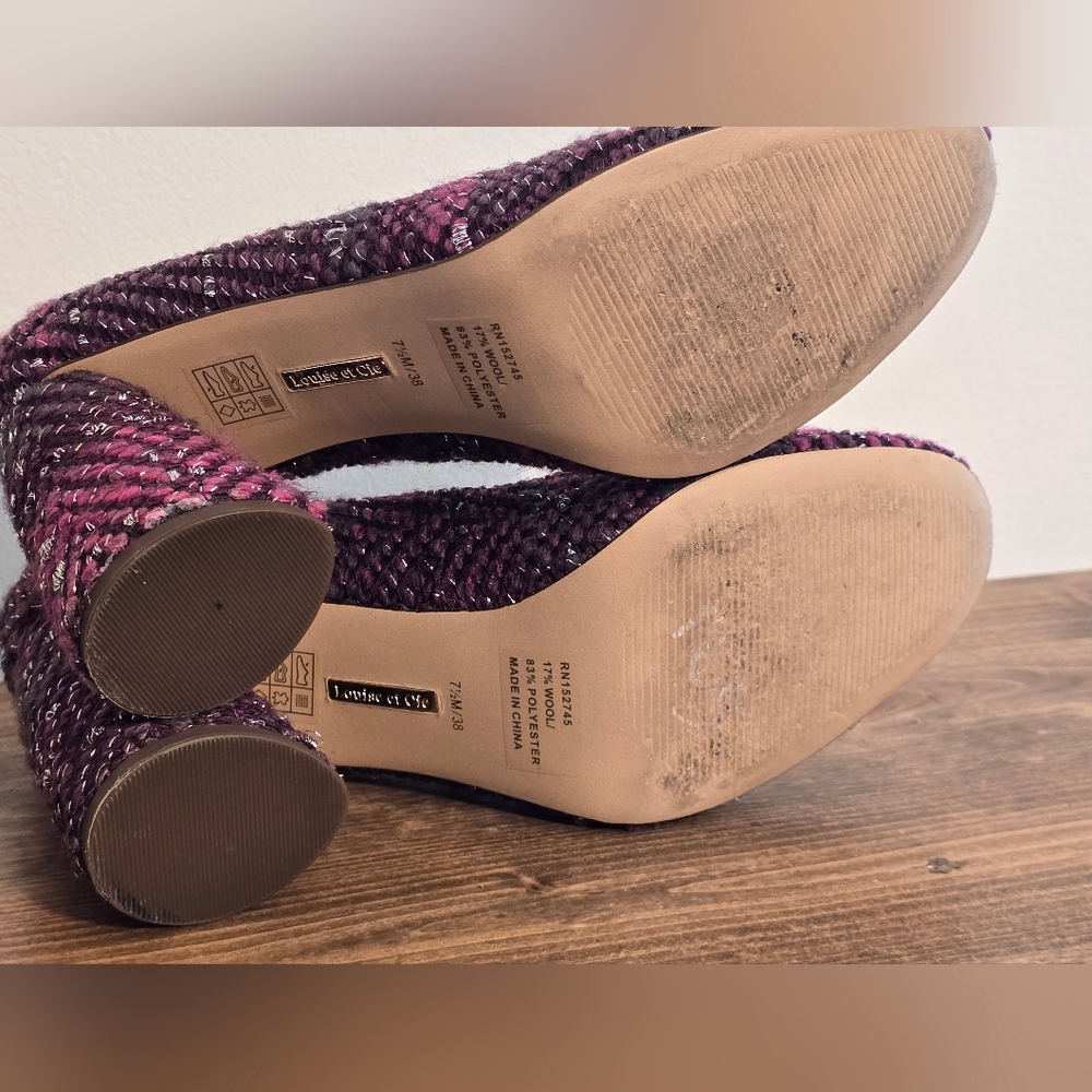 Louise Et Cie Jayant Tweed Wool Blend Heeled Pumps Women's Size 7.5M - Picture 10 of 11